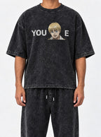 You Armin E – Black Acid Wash Tee – model shot | Meme Tees
